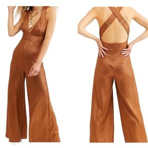 NWT Free People Wide Leg Sienna Jumpsuit